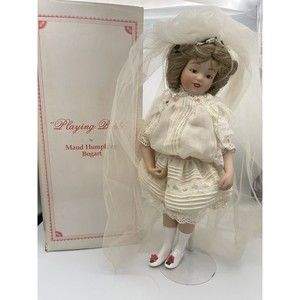 Playing Bride Doll by Maud Humphrey Bogart 1988 16 inch Blonde wedding doll